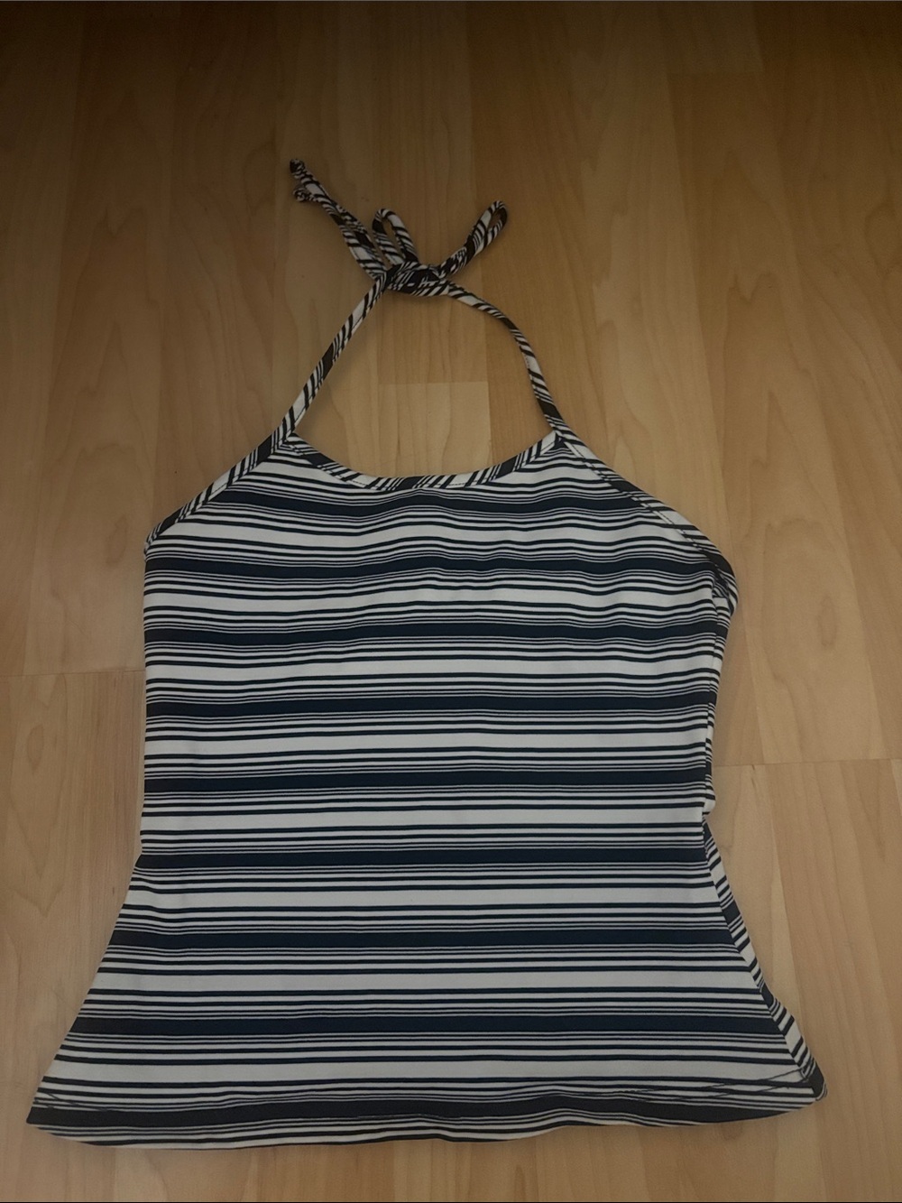 Jacob Striped Halter Tank Top - Black & White